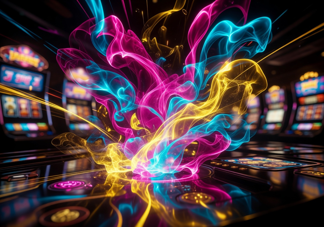 Vibrant abstract energy lights representing slot game excitement